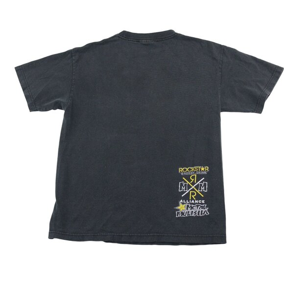 Metal Mullisha RockStar Collab Distressed Graphic Black T-Shirt Rock Gothic - Picture 2 of 13